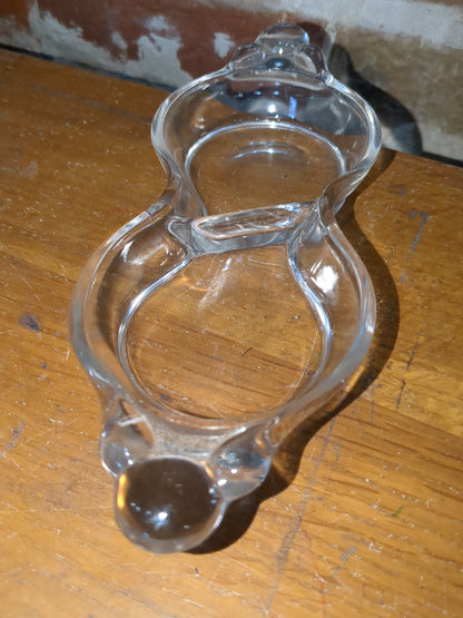 VINTAGE Glass Oval Divided Pickle Relish Dish Tidbit Tray ~ Unusual Design!