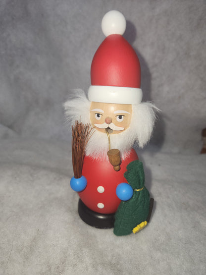 Vintage Erzgebirgische Volkskunst German Santa Smoker Wooden Incense Burner