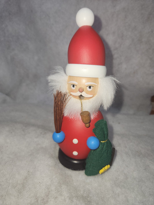 Vintage Erzgebirgische Volkskunst German Santa Smoker Wooden Incense Burner