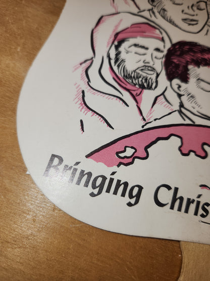 Vintage Advertising Hand Fan & Envelope Bringing Christ To The Nations Lutheran Hour St Louis 10, MO AS IS af4