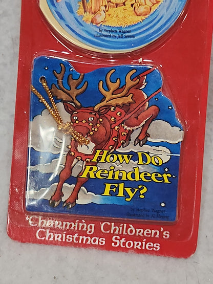 Vintage GoodTimes Christmas Ornament Books Children's Stories 1993 NIP sealed NOS