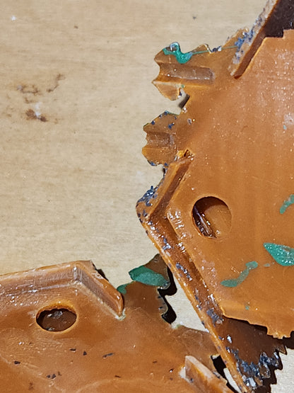 Vintage Set of Two miniature Plastic Celluloid Nativity Ornaments Made in Hong Kong Mica n11