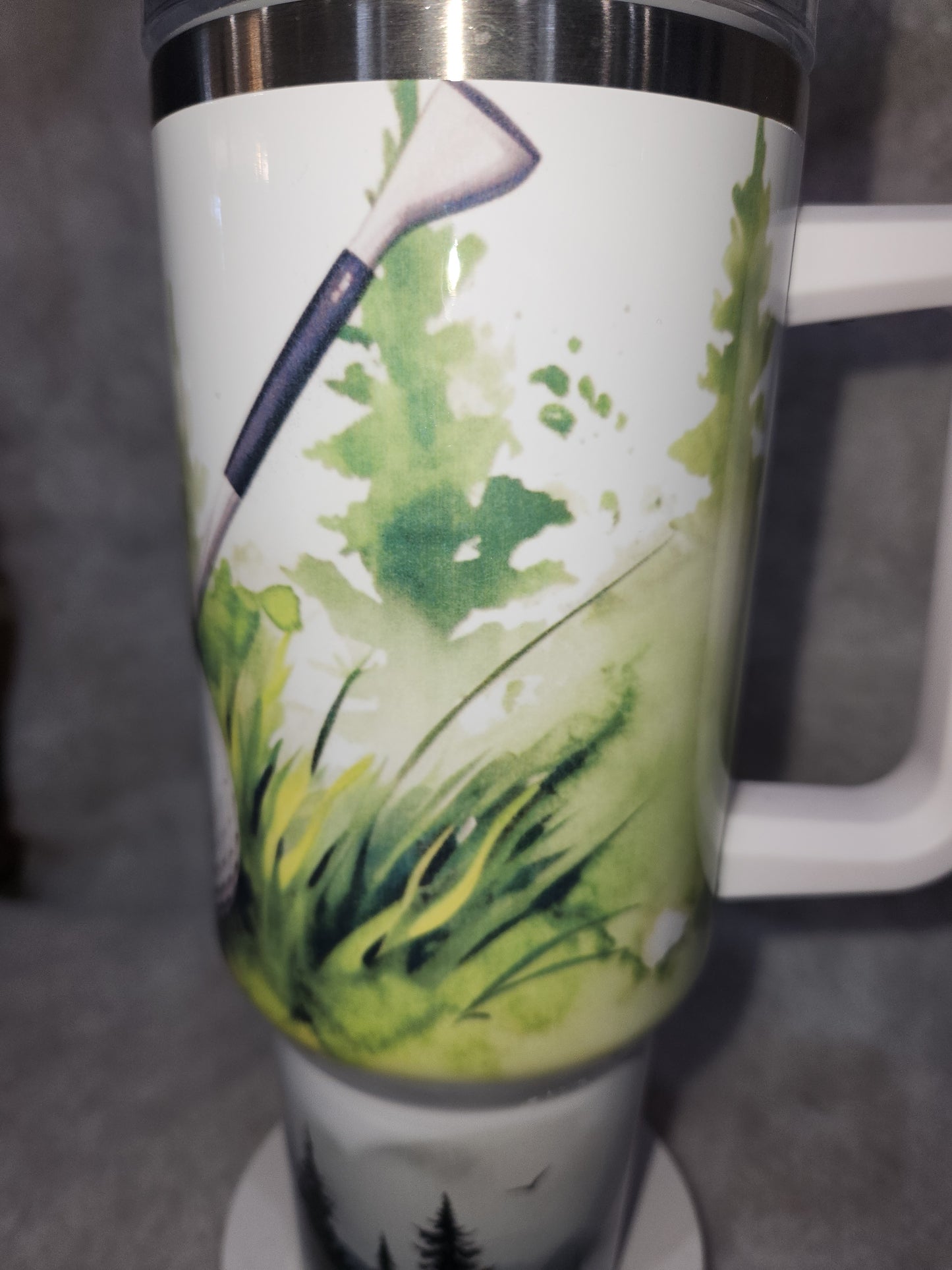 40 Oz Insulated Stainless Steel Tumbler says, "Eat Sleep Golf Repeat" tgo4