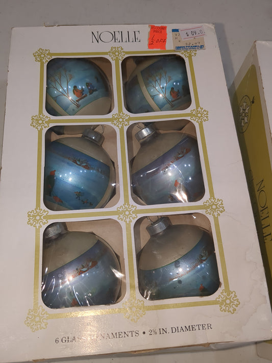 BO3 box of Noelle sledding glass ornaments