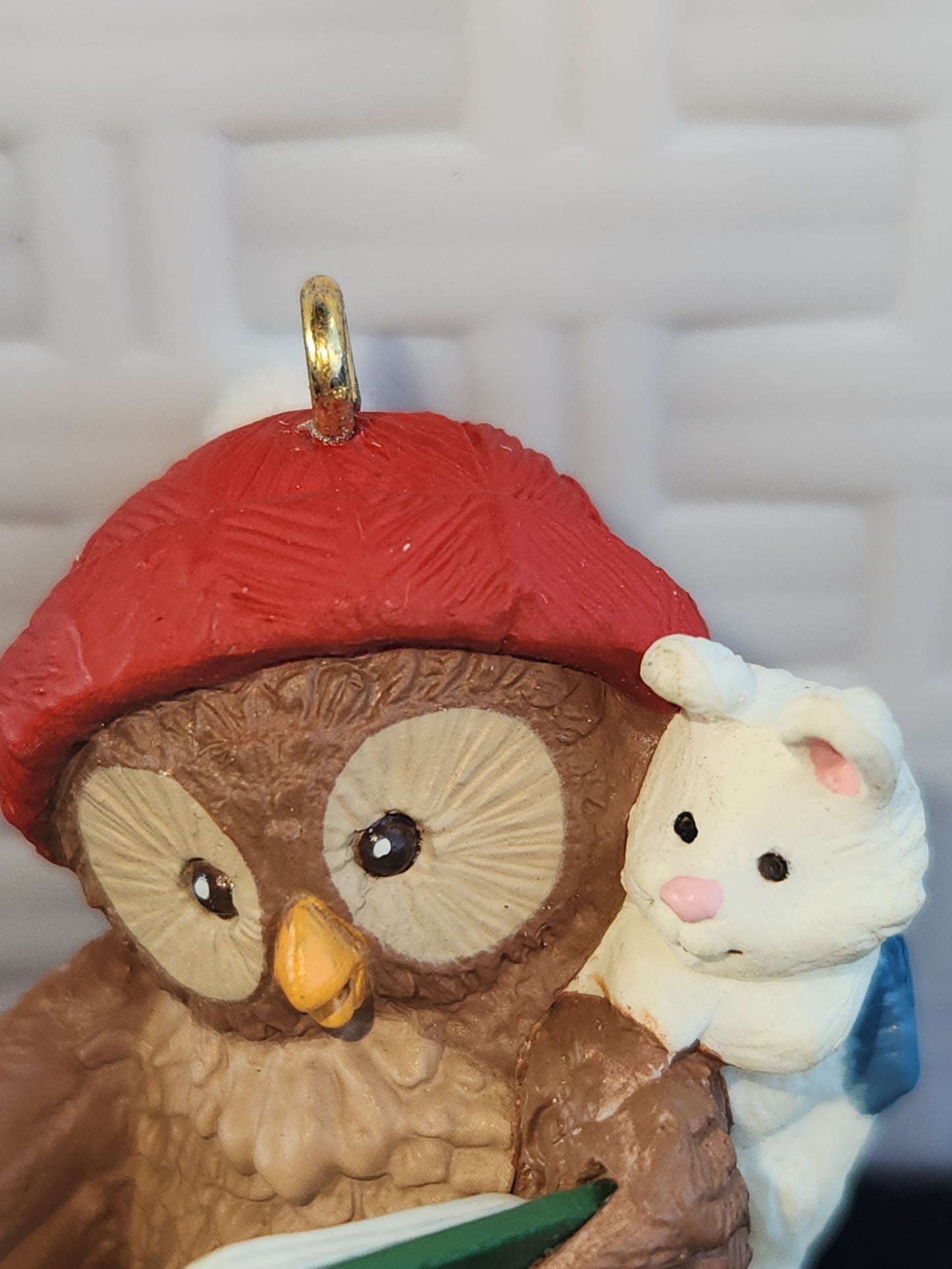 Vintage Hallmark Keepsake Ornament Owliver First in series 1992 miniature