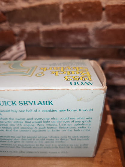 Vintage Avon 1953 Buick Skylark Clint After Shave With Unused Stickers and Original Box av489