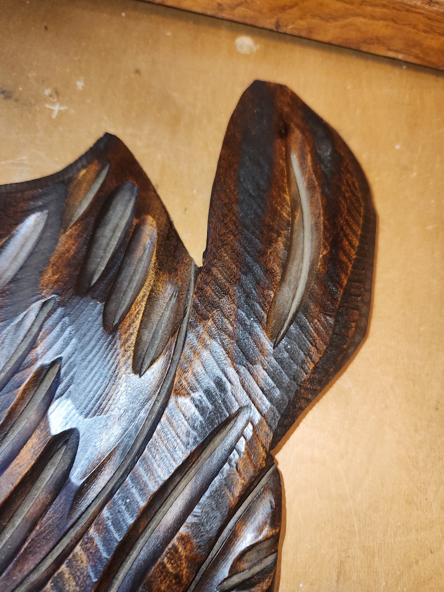 Vintage Brazilian Folkart Decorative Wooden Wall Sculpture Carving Yara Folclore Made in Brazil wh1