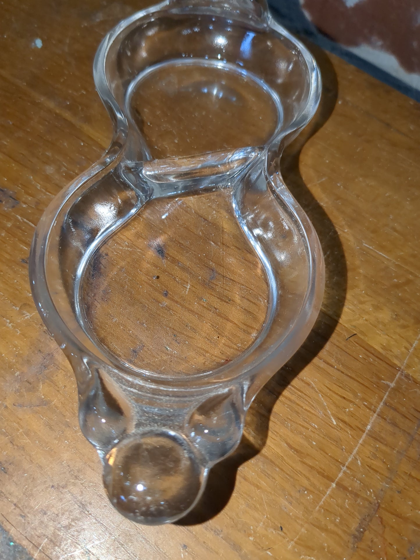 VINTAGE Glass Oval Divided Pickle Relish Dish Tidbit Tray ~ Unusual Design!