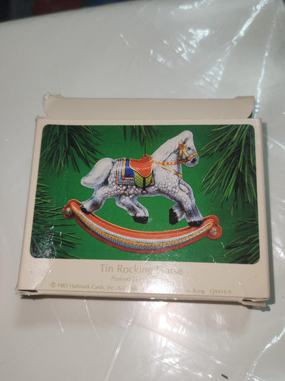 Vintage Hallmark Keepsake Ornanent Tin Rocking Horse 1983