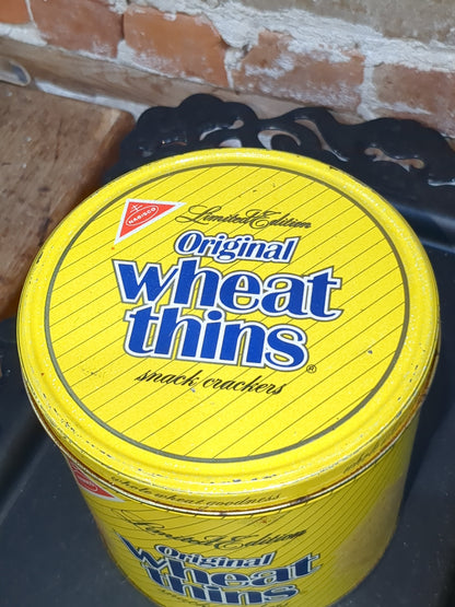 Vintage 1987 Nabisco Original Wheat Thins Snack Cracker Tin 13oz Limited Edition tin900