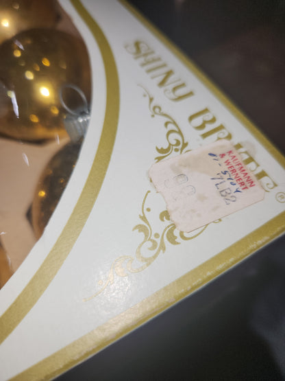 Box of Shiny Brite gold ornament 2 1/4" bo21