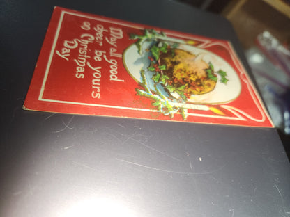Antique Vintage Postcard Christmas Dinner Embossed Kate Bennett  May all good cheer be yours on Christmas Day
