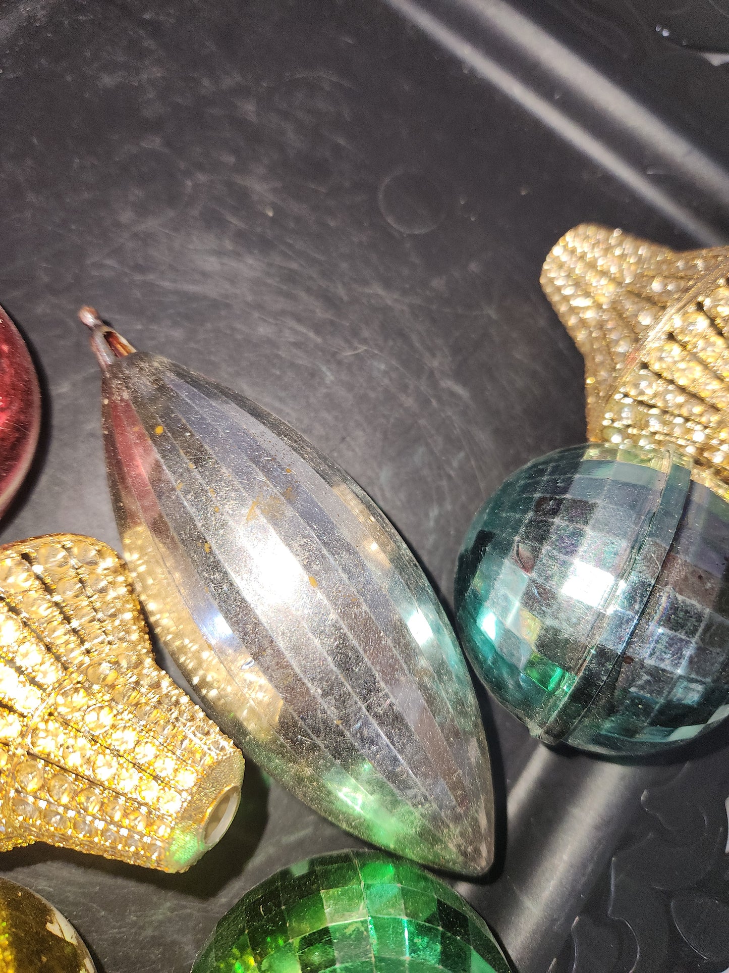 Vintage Plastic Christmas Ornaments Set of 11