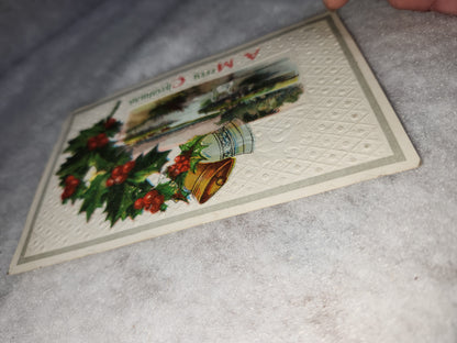 Antique Vintage Embossed Postcard A Merry Christmas postmarked 1911