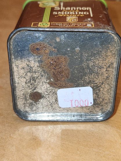 Vintage Shannon Irish Smoking Mixture Tin Fleming Hall Tobacco Co N.Y. USA EMPTY NO Contents tin87