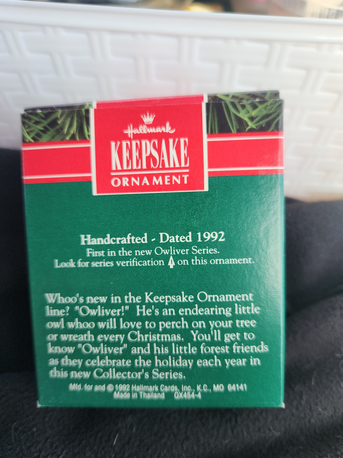 Vintage Hallmark Keepsake Ornament Owliver First in series 1992 miniature