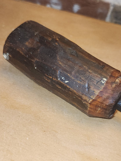 Antique Primitive Blacksmith Soldering Tool with Copper Steel Wood