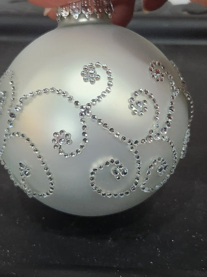 I love Christmas Bling by Krebs glass Chrristmas ornament