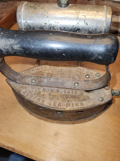 Antique Gasoline Powered Sad Iron American Gas Machine Co. Albert Lea Minnesota Patented 1912 si3