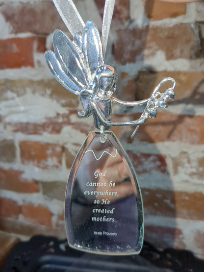 Angelic Reflection angel ornament "God cannot be everywhere, so He created mothers" ang66