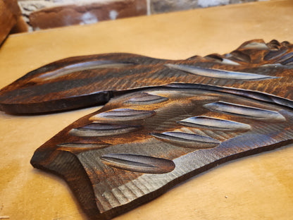 Vintage Brazilian Folkart Decorative Wooden Wall Sculpture Carving Yara Folclore Made in Brazil wh1