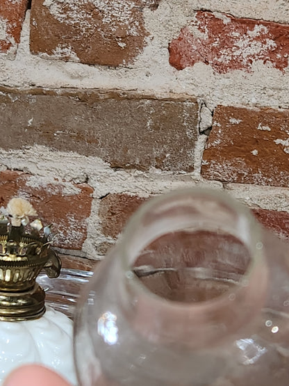 Vintage Milk Glass Swag or Drape Design Miniature Oil Lamp lamp7