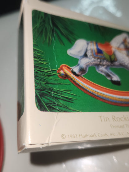 Vintage Hallmark Keepsake Ornanent Tin Rocking Horse 1983