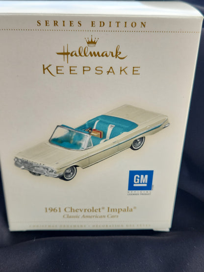 Hallmark Keepsake Ornament 1961 Chevrolet Impala Convertible Die Cast Metal 2006