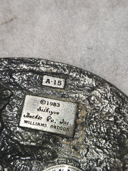 Vintage Siskiyou Pewter Belt Buckle A-15 Eagle American Patriotic 1983 bb6