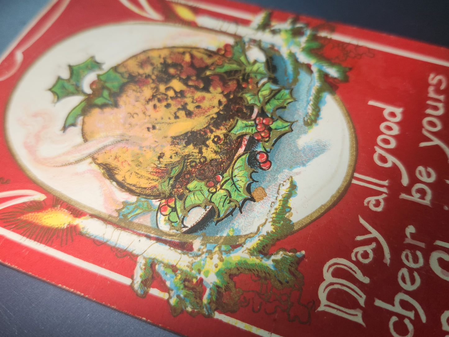 Antique Vintage Postcard Christmas Dinner Embossed Kate Bennett  May all good cheer be yours on Christmas Day