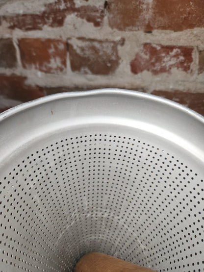Vintage Cone Sieve Colander Strainer with Stand with Wood Pestle ki334