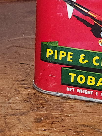 Vintage Tobacco Velvet pipe and cigarette 1 1/2 oz  Kentucky tin119