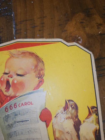 Vintage 666 Quartette Advertising Fan Medicine Liquid Salve Tablets Nose Drops Birds Baby AS IS af2