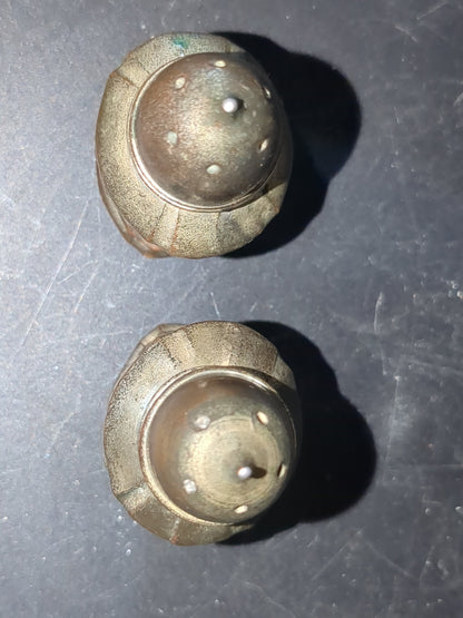 Vintage Antique Metal Salt & Pepper Shakers Made In Occupied Japan sp76