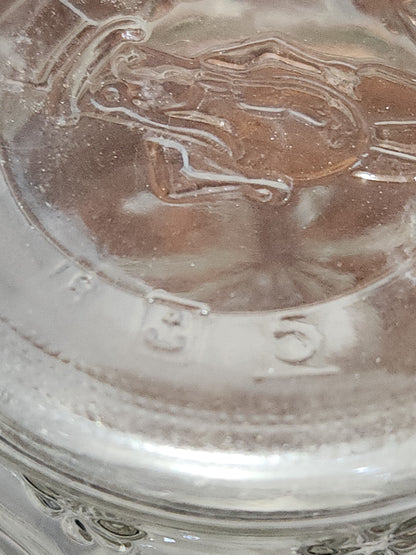 Vintage Anchor Hocking Planters Mr. Peanut Clear Glass Jar With Lid 1980s jr6