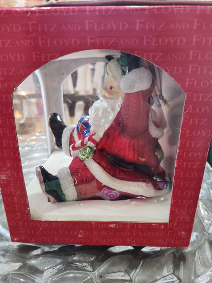 Fitz & Floyd Classics Mercury Glass Santa Ornament Christmas Sugarplum orn543