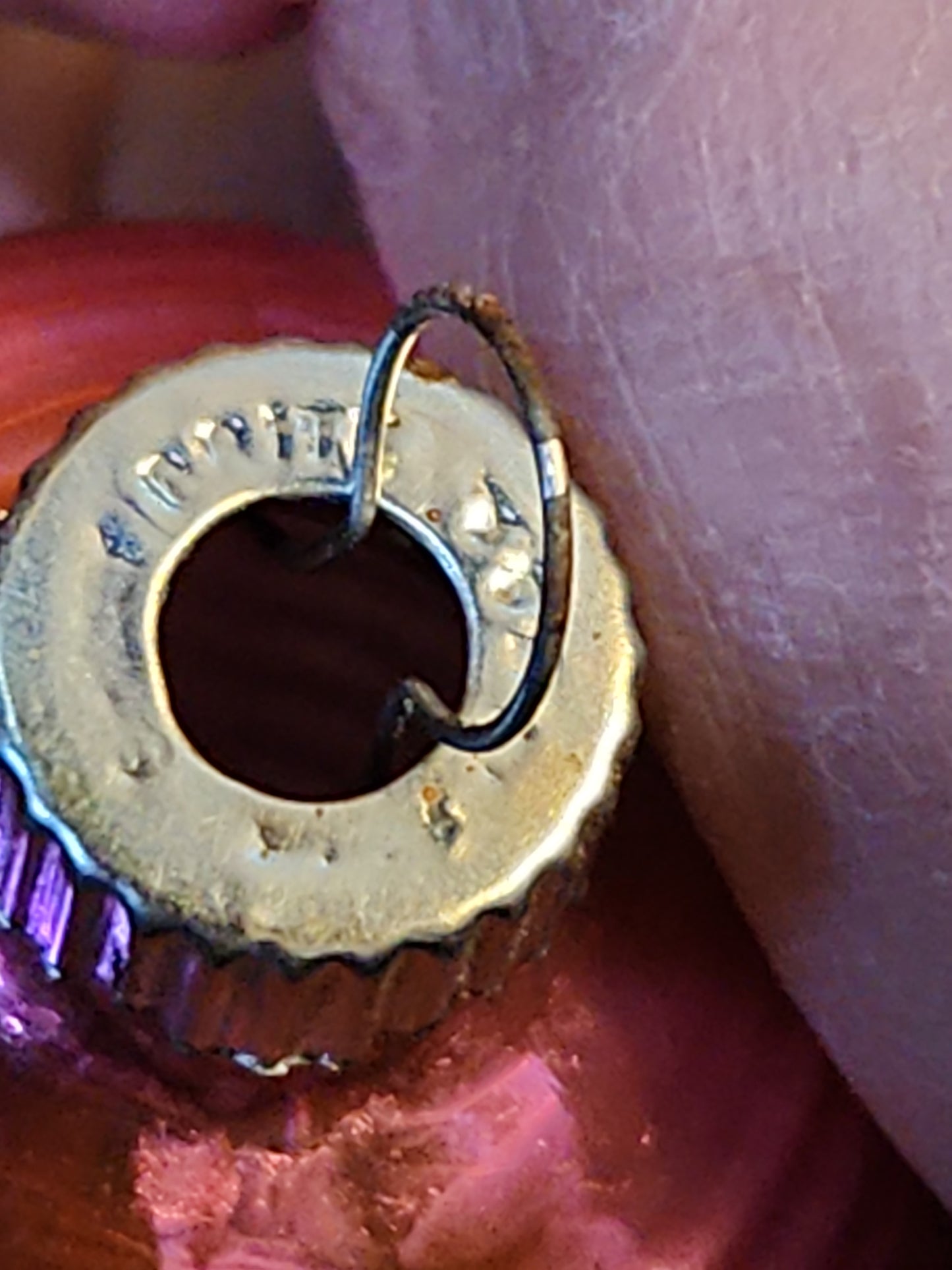 Vintage Shiny Brite Glass Chinese Lantern Ornament Hot Pink Christmas Ornament GLOWS o2