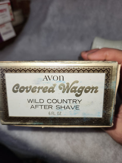 Vintage Avon Wild Country After Shave in Covered Wagon EMPTY Original Box av439