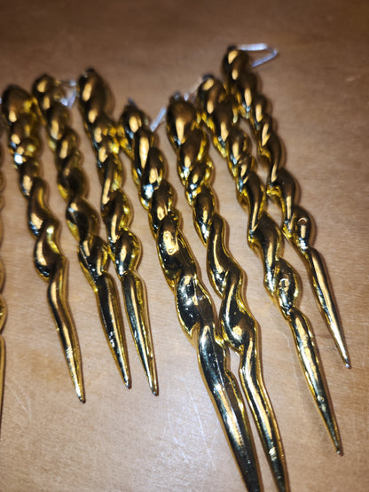 Vintage Plastic Icicle with Clips Set of 12 Icycle