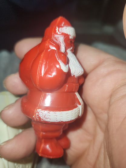 Vintage Rosbro Red Santa in Sleigh Plastic Candy Holder 1950's MCM