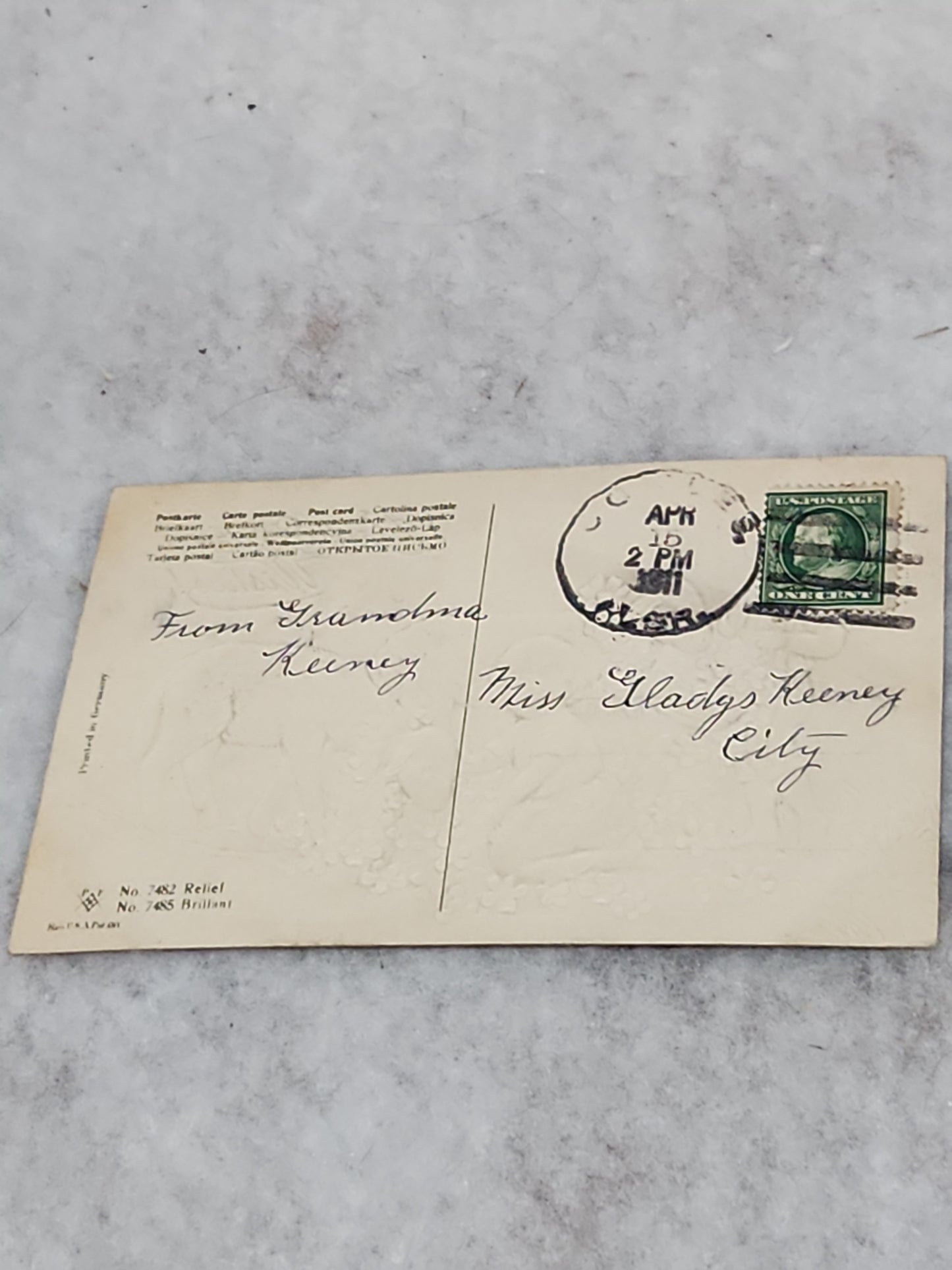 Vintage Embossed Easter Postcard Children Lamb Flower Best Easter Wishes Made in Germany pc12