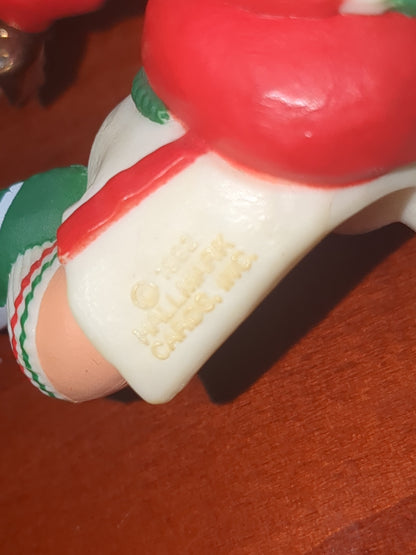 Vintage Hallmark Jogging Santa Claus Christmas Ornament Running Marathon Runner 1982 ho654