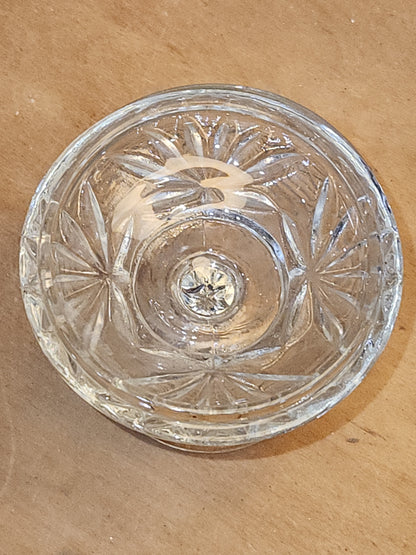 Vintage Anchor Hocking Pressed Glass Compote Candy Dish Wexford Pattern g71