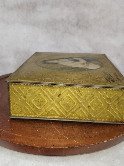 Vintage Whitman's Chocolate Tin box with Image Madame LeBron Tindeco 2 lbs 5 oz EMPTY tin503
