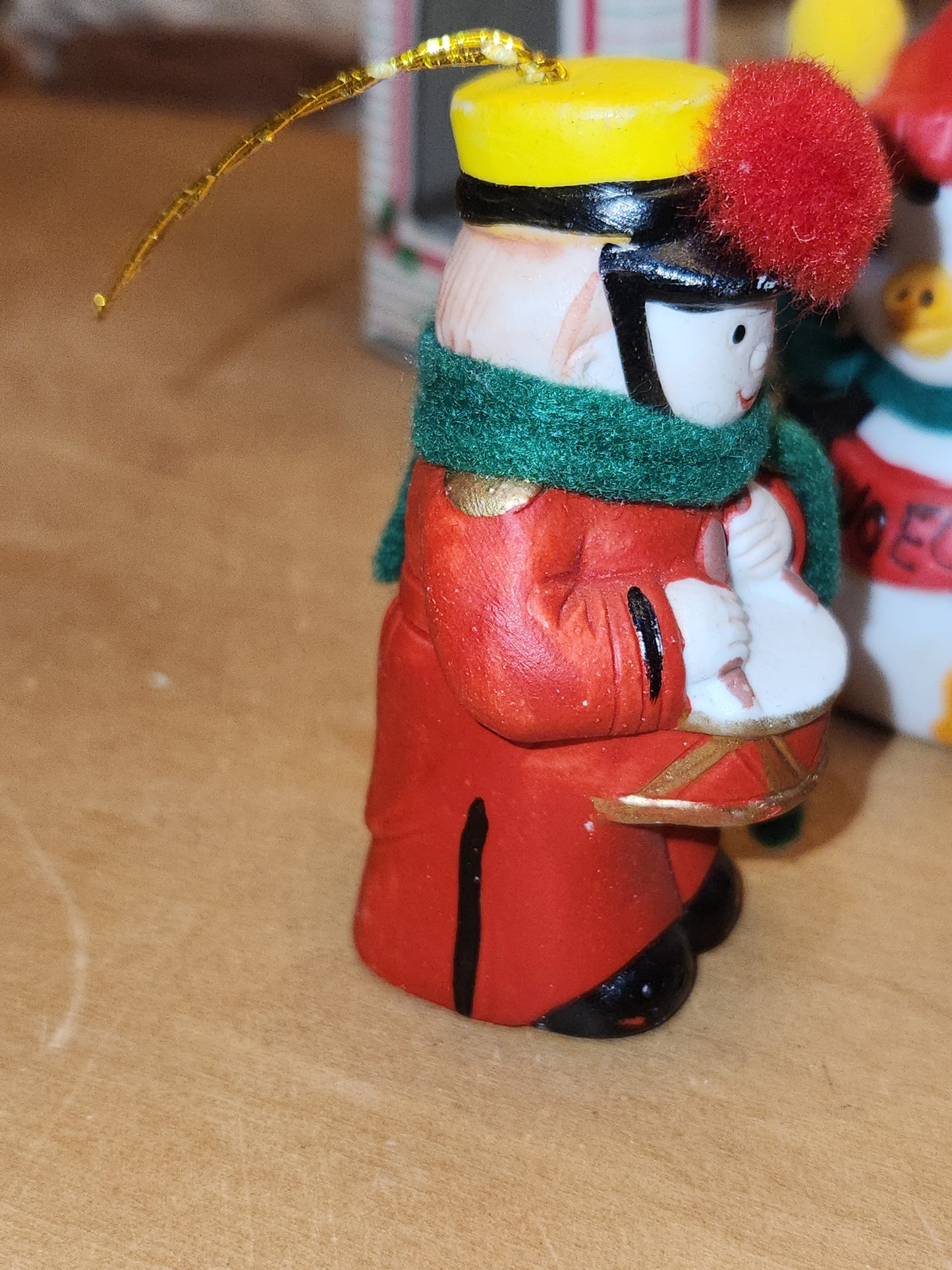 Vintage 3 Giftco Holly Bells and 1 BOA Ring-a-Lings Porcelain Bell Ornaments Set of 4