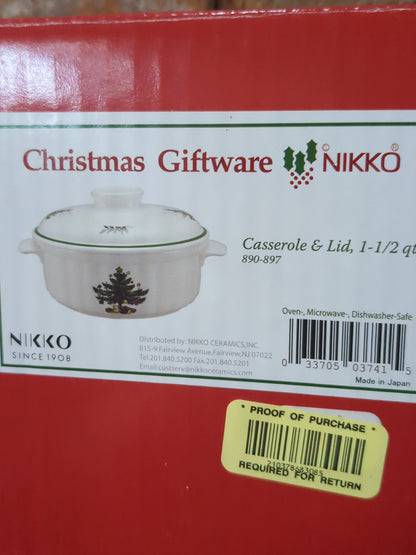 REPLACEMENT LID Nikko Happy Holidays Christmastime 1 1/2 quart casserole lid only