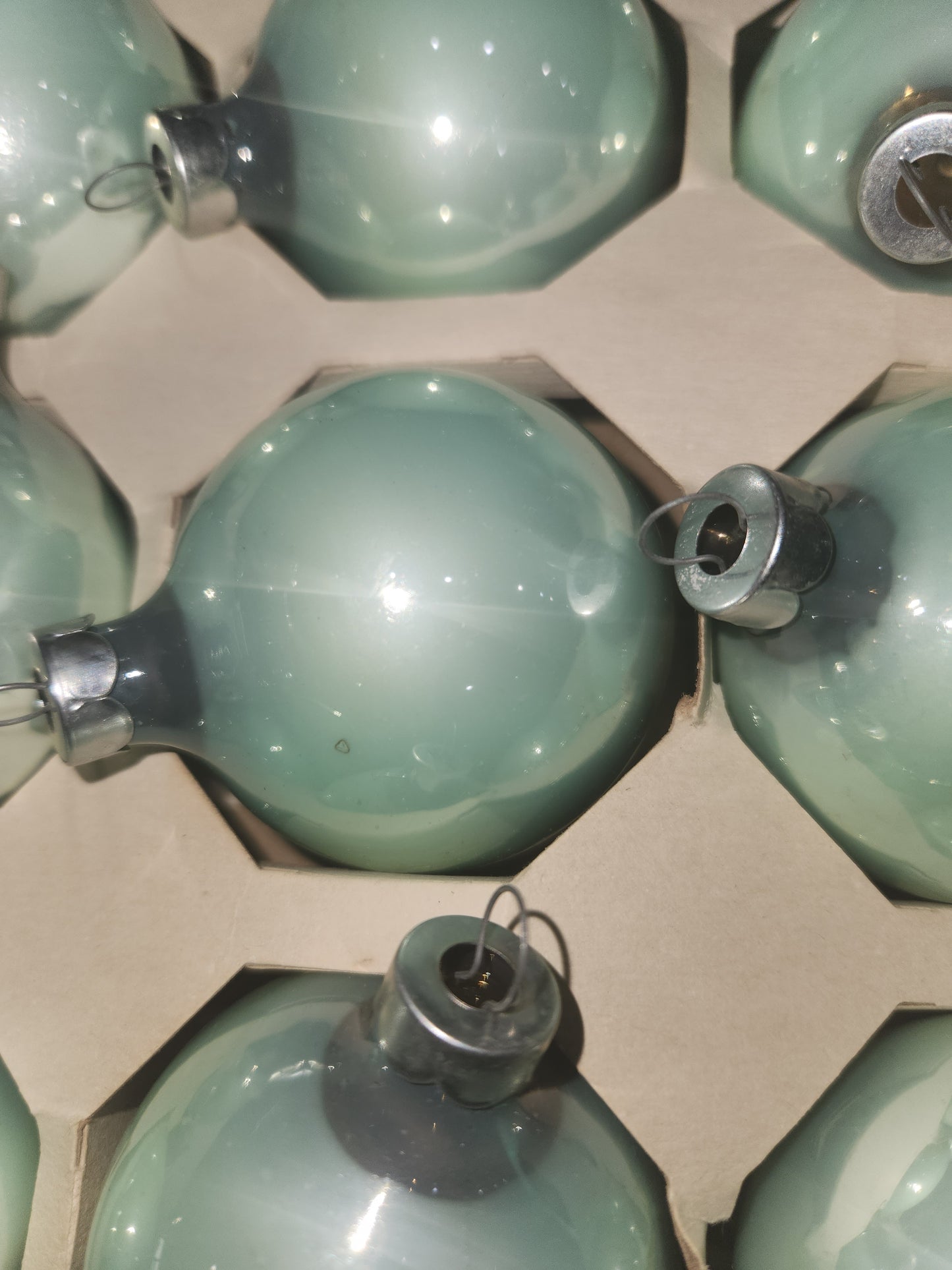 Vintage Pyramid Rauch Mint Green 2" ornaments bo68