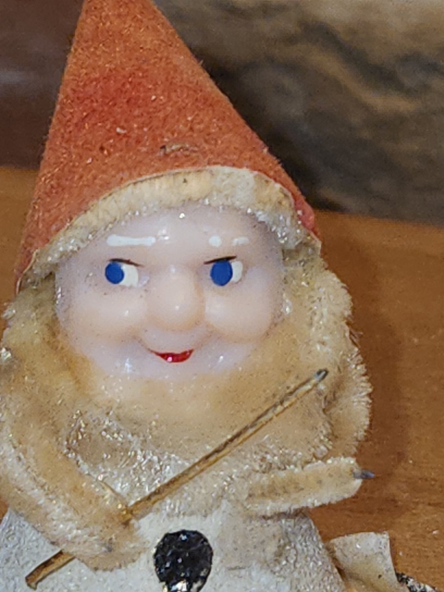 Vintage Elf Band Conductor Chenille Mica Japan MCM 1950s elf1