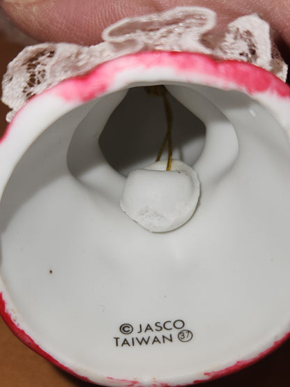 Vintage Jasco L'll Chimers Critter Ornament Bells With Lace Trim Bear Baking, Grandma Bear, Goose porcelain