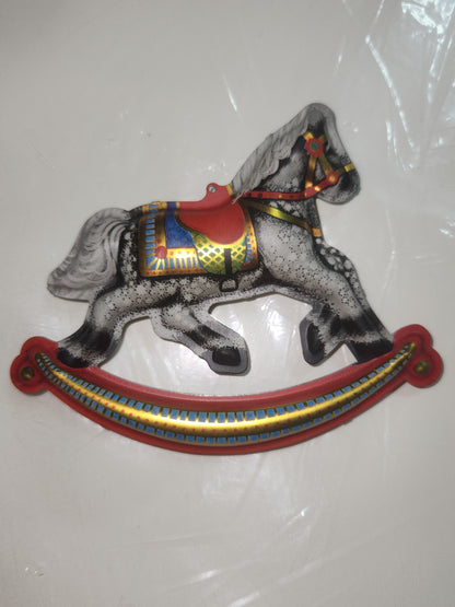 Vintage Hallmark Keepsake Ornanent Tin Rocking Horse 1983